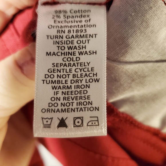 Rhinestone decorated Red Jeans Jacket - Picture 6 of 6